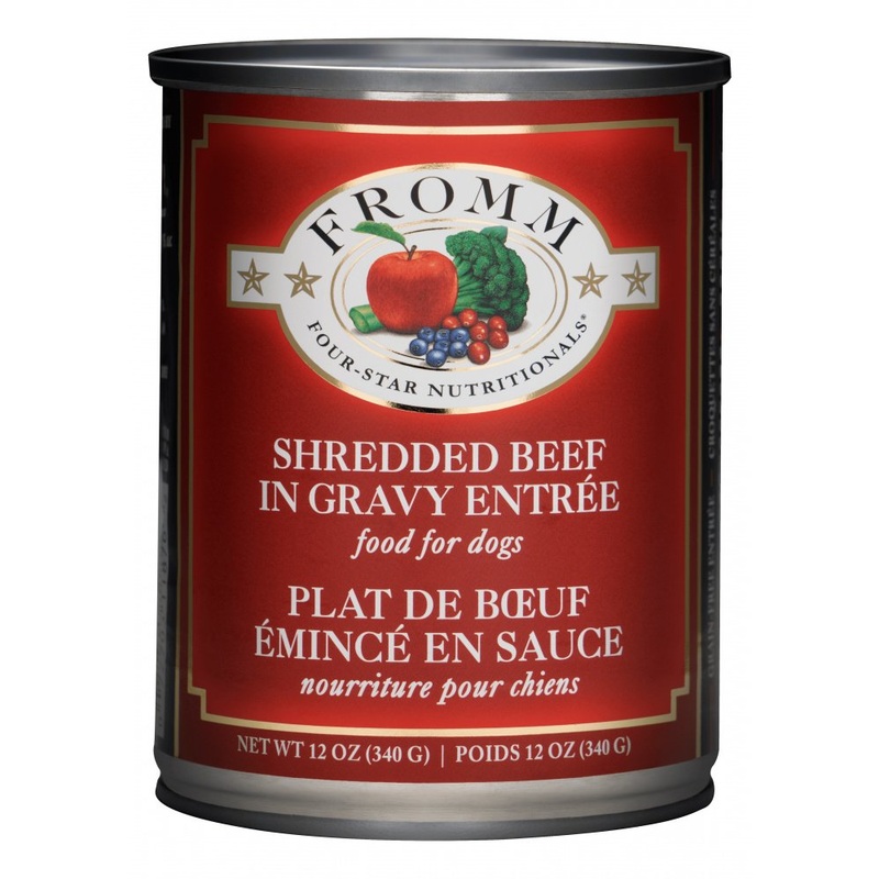 Fromm Four Star Canned Shredded Beef in Gravy Entree Dog Food