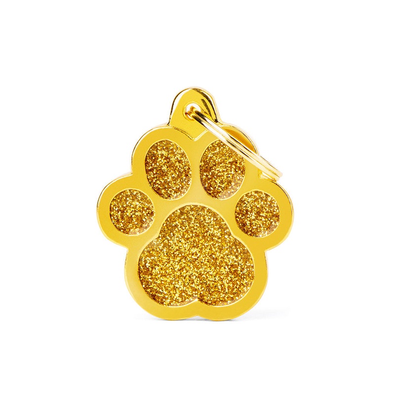 My Family Shine Paw Glitter Pet ID Tag – Large