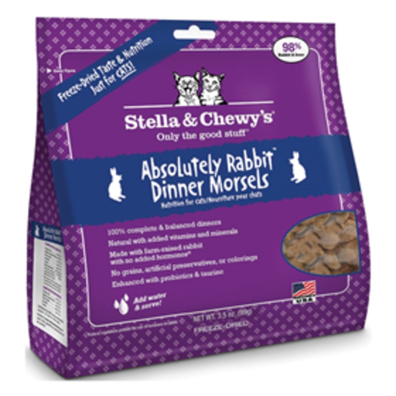 Stella & Chewys Absolutely Rabbit Dinner Morsels for Cats 3.5 oz.