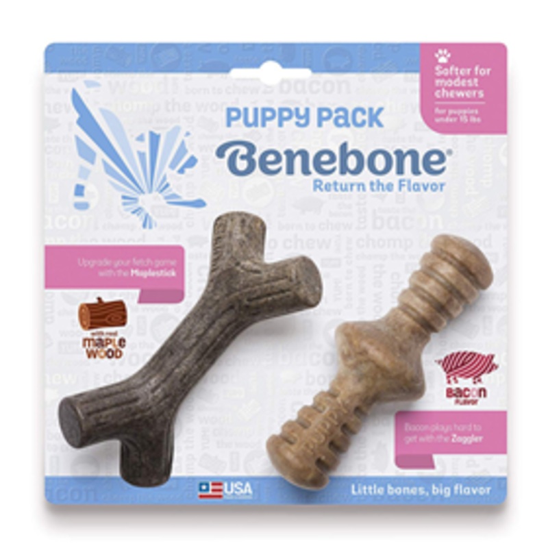 Benebone Puppy Pack Maplestick & Zaggler Dog Chew Toy