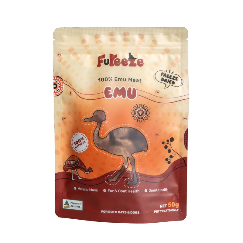 Fureeze Freeze Dried Emu Australian Made Treats For Cats & Dogs 50g