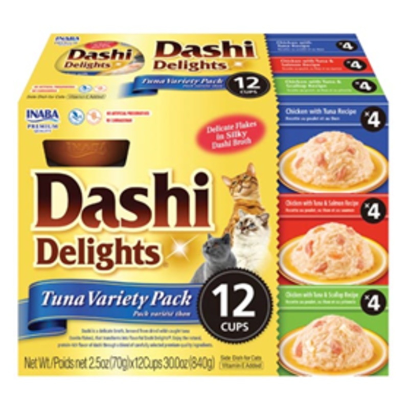 Inaba Dashi Delight Tuna Flavored Variety Pack Cat Food 30oz 12pk