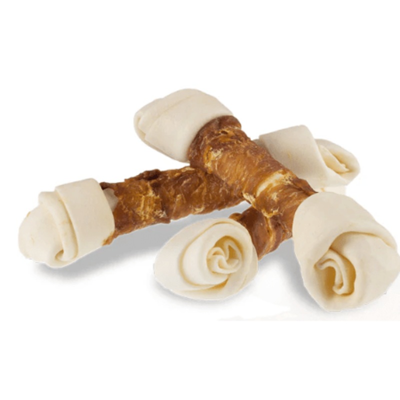 Petstyle White Knotted Bone with Duck 21cm