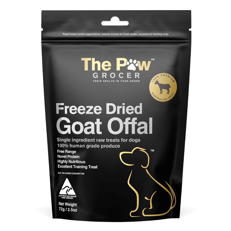 The Paw Grocer Black Label Dog and Cat Treat Goat Offal 72g