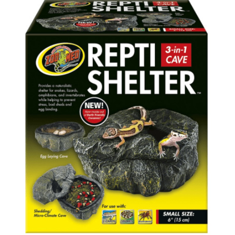 ZooMed 3-in-1 Repti Shelter|6″ 15cm|8″ 20cm