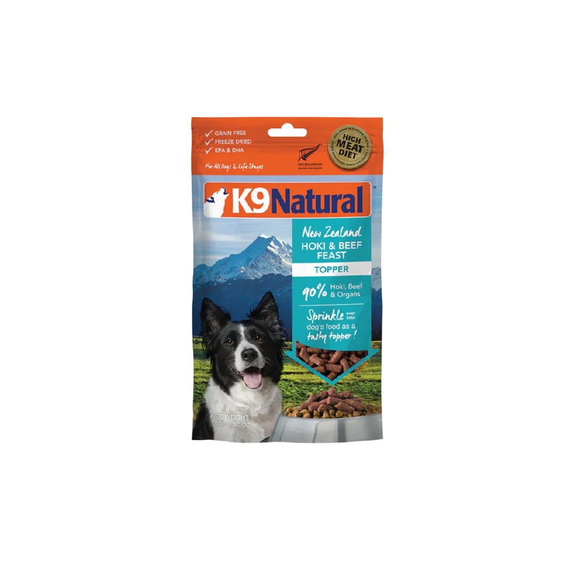 K9 Natural Hoki & Beef Feast Freeze-Dried Topper 100g