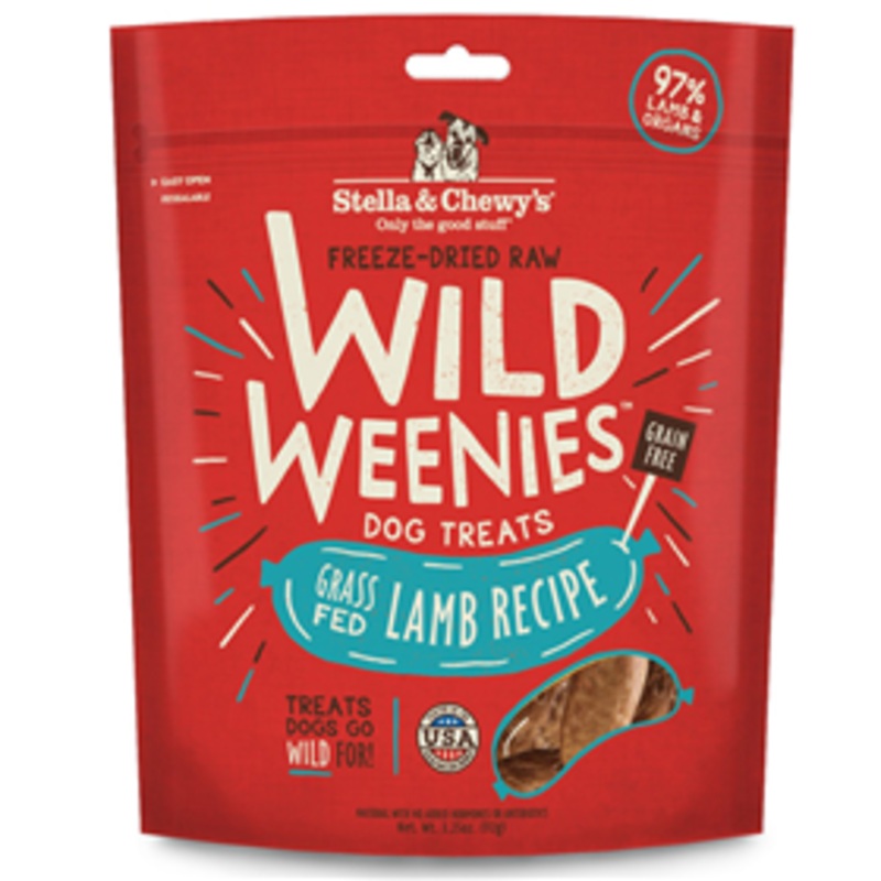 Stella & Chewys Freeze Dried Raw Wild Weenies Grass-fed Lamb Recipe Dog Treats 3.25 oz