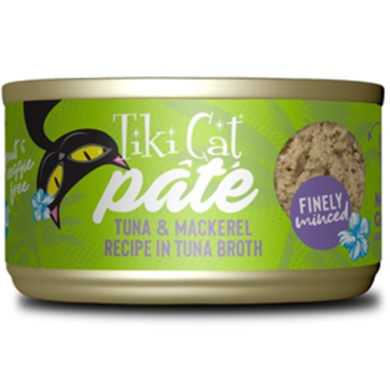 Tiki Cat Pate Tuna & Mackerel Recipe in Tuna Broth 2.8 oz.