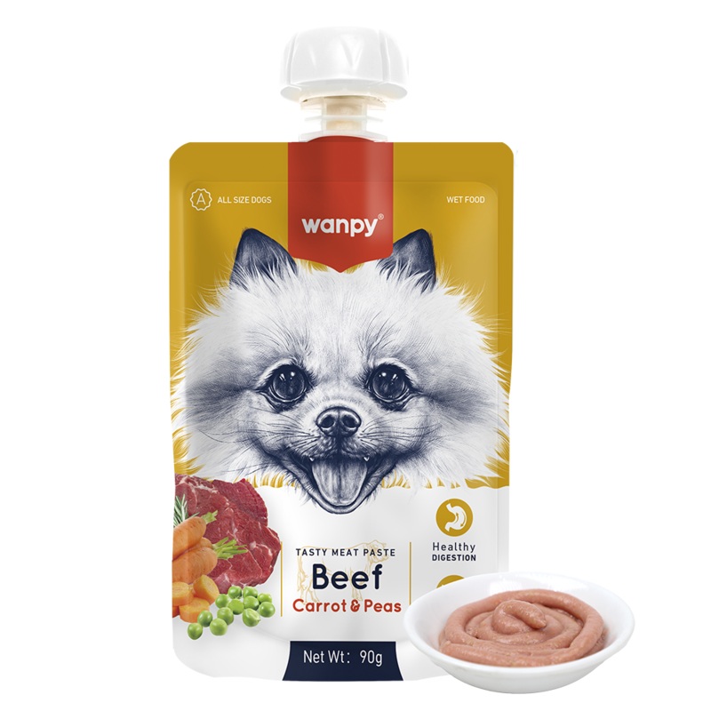 Wanpy Dog Tasty Meat Paste Beef Carrot & Peas 90g