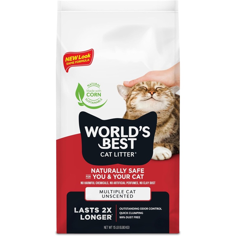 World’s Best Cat Litter 15lb Multiple Cat Unscented