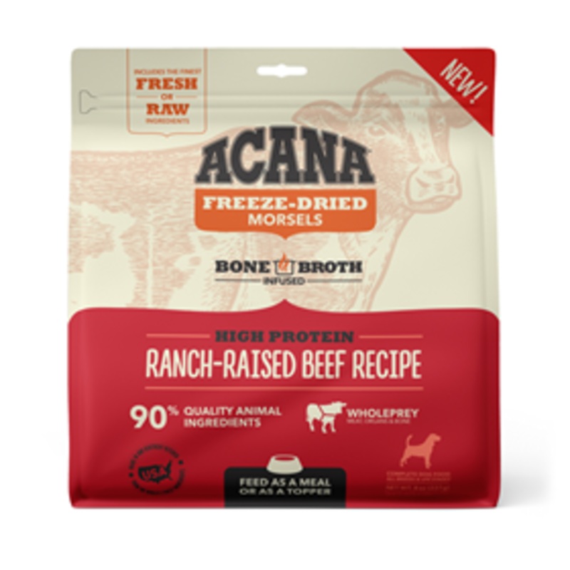 Acana Freeze-Dried Morsels High Protein Ranch-Raised Beef Recipe for Dogs 8 oz.