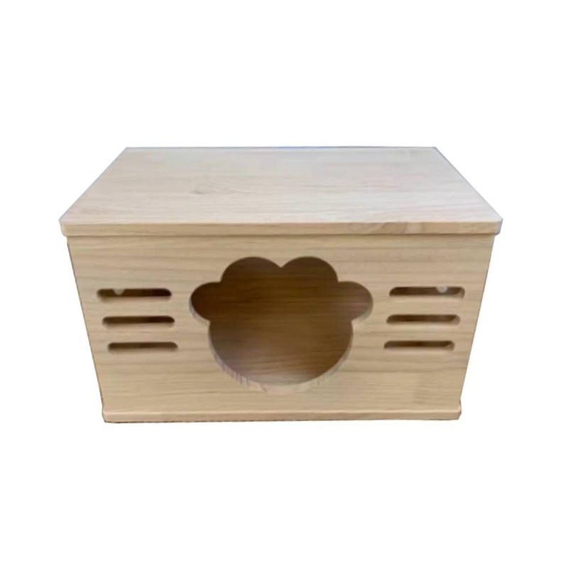 Solid Wood Pet House – Carrot Top M (L50cm x B30cm x H30cm)