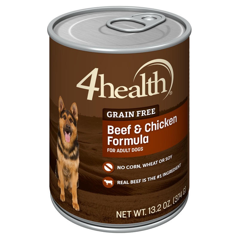 4health Grain Free Beef & Chicken Canned Dog Food, 13.2 oz.