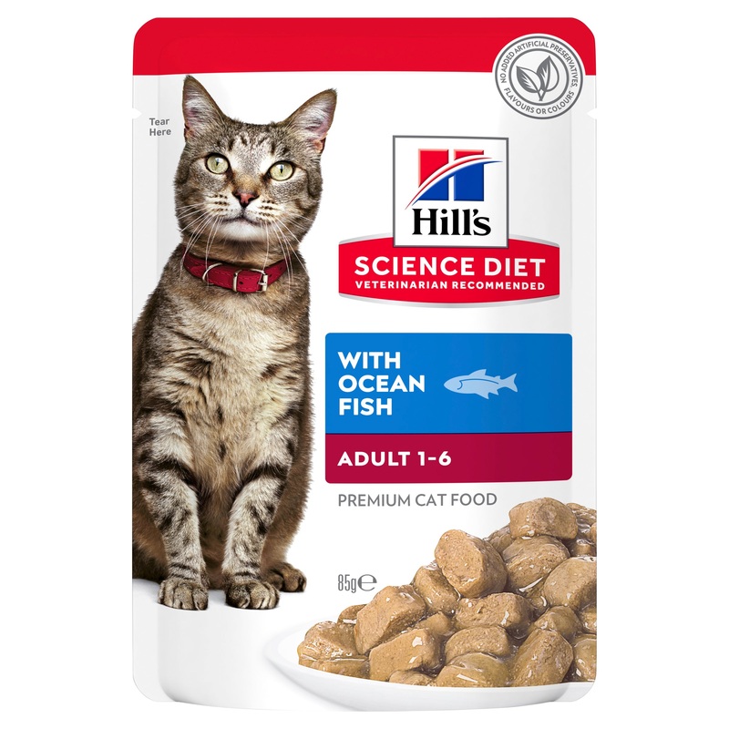 Hill’s Science Diet Adult Ocean Fish Pouch Cat Food 85g x 12