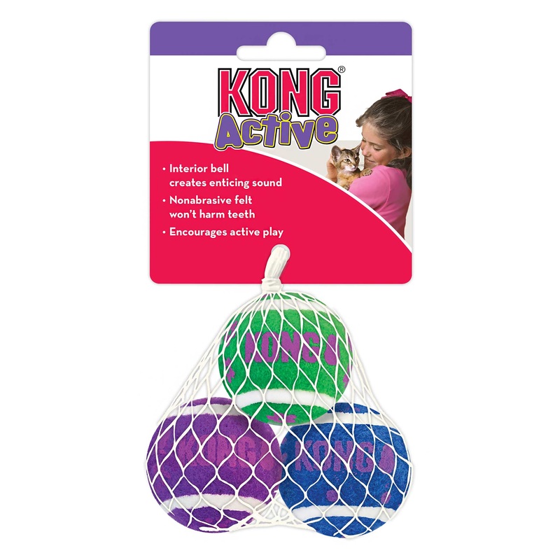 KONG Cat Tennis Balls with Bells