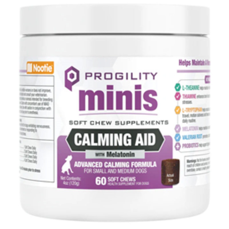 Nootie Progility Minis Soft Chew Supplements Allergy Calming Aid with Melatonin 60ct