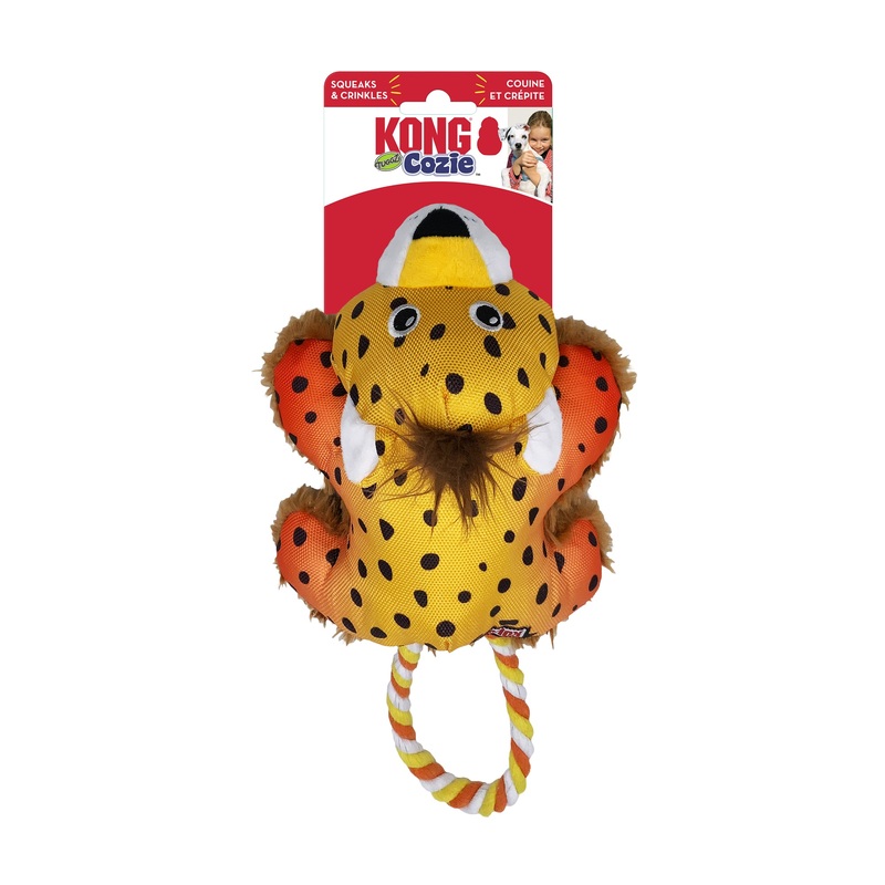KONG Cozie Tuggz Cheetah|Small/Medium|Medium/Large