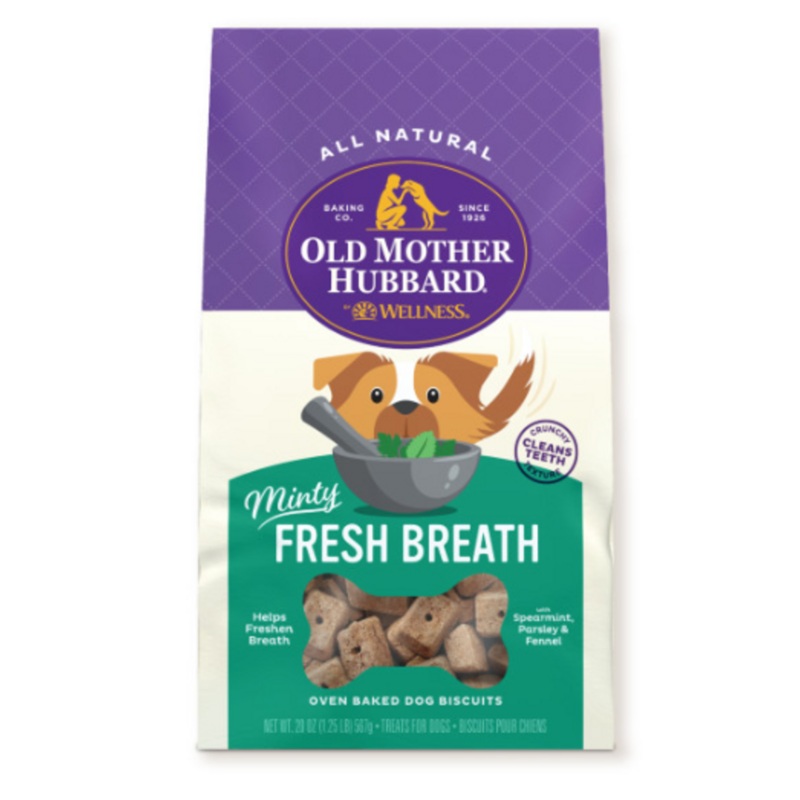 Old Mother Hubbard Mothers Solutions Crunchy Natural Minty Fresh Breath Recipe Biscuits Dog Treats