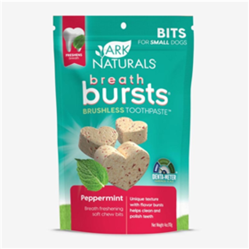 Ark Naturals Breath Bursts Brushless Toothpaste Peppermint Bits for Small Dogs 4 oz.