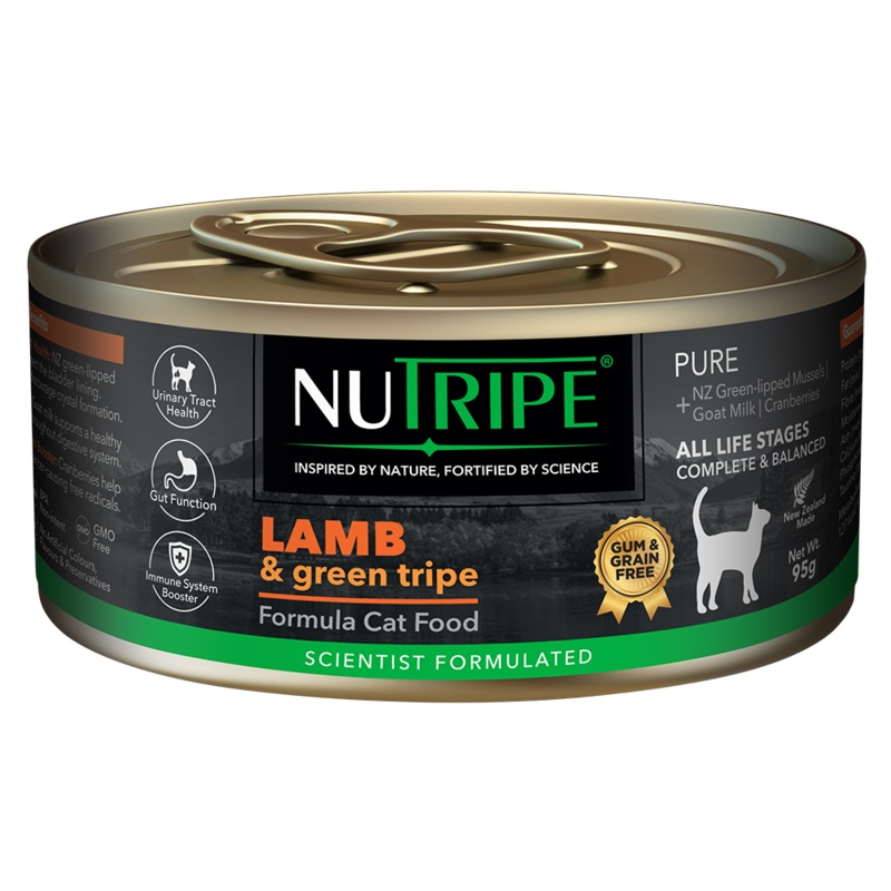 *DONATION TO LOVE KUCHING PROJECT* Nutripe Cat Gum & Grain Free Pure Lamb & Green Tripe 95g x 24cans