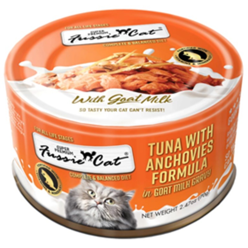 Fussie Cat Tuna with Anchovies in Goat Milk Gravy 2.47 oz.