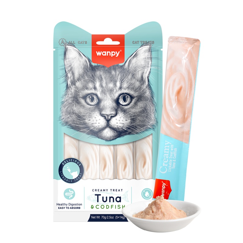 Wanpy Cat Treat Creamy Tuna & Codfish 70g