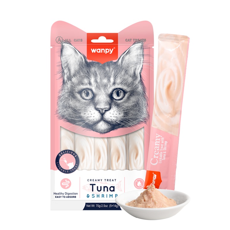 Wanpy Cat Treat Creamy Tuna & Shrimp 70g