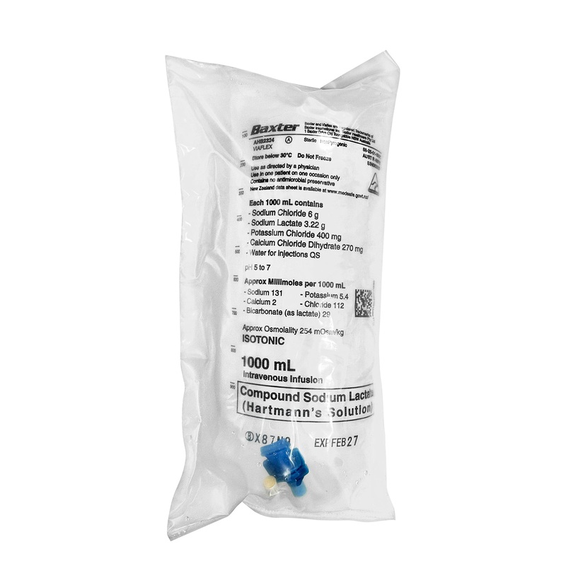 Baxter I/V Fluids|1L|500mL bag|Hartmann’s Solution|Normal Saline (0.9%)