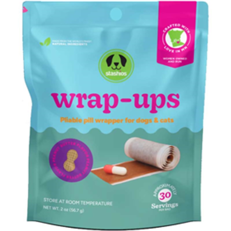 Stashios Wrap-Ups Peanut Butter Flavor Pliable Pill Wrapper for Dogs & Cats