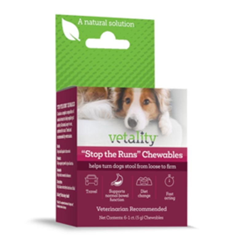 Vetality Stop the Runs’ Anti-Diarrhea Chewables for Dogs 6 ct