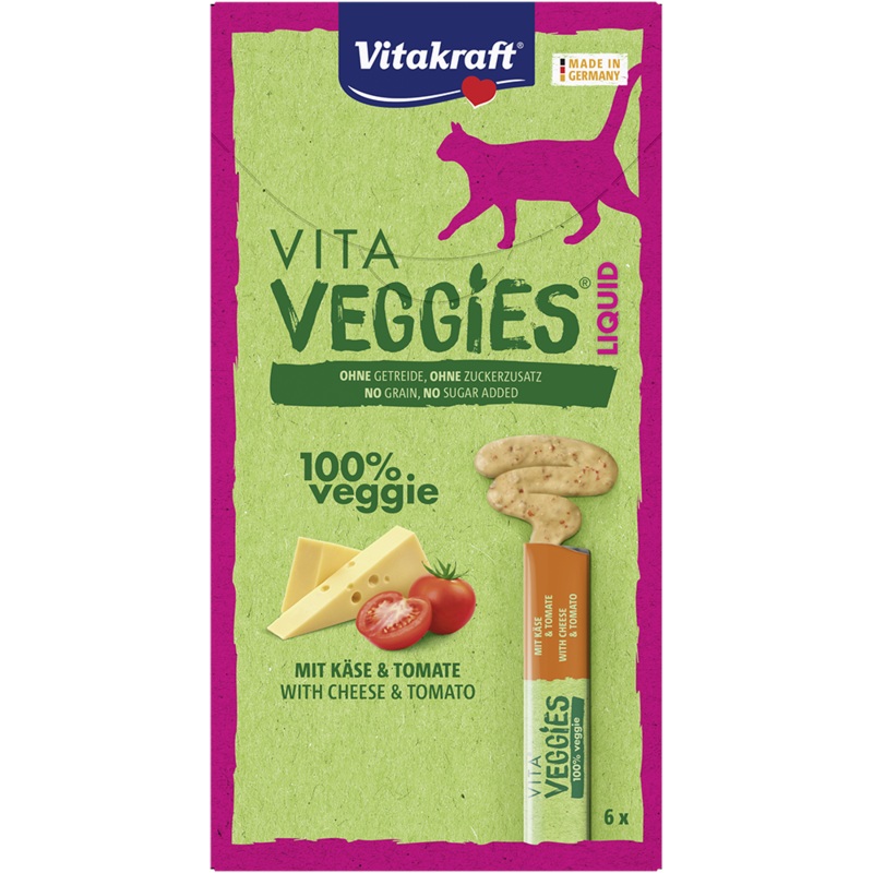 Vitakraft Cat Vita Veggies Liquid Cheese & Tomato 15g x 6