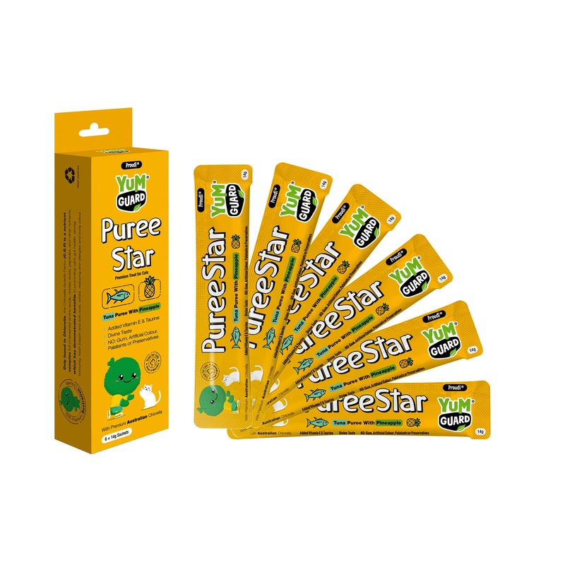 YumGuard Puree Star Tuna with Pineapple Cat Treat 14g x 6