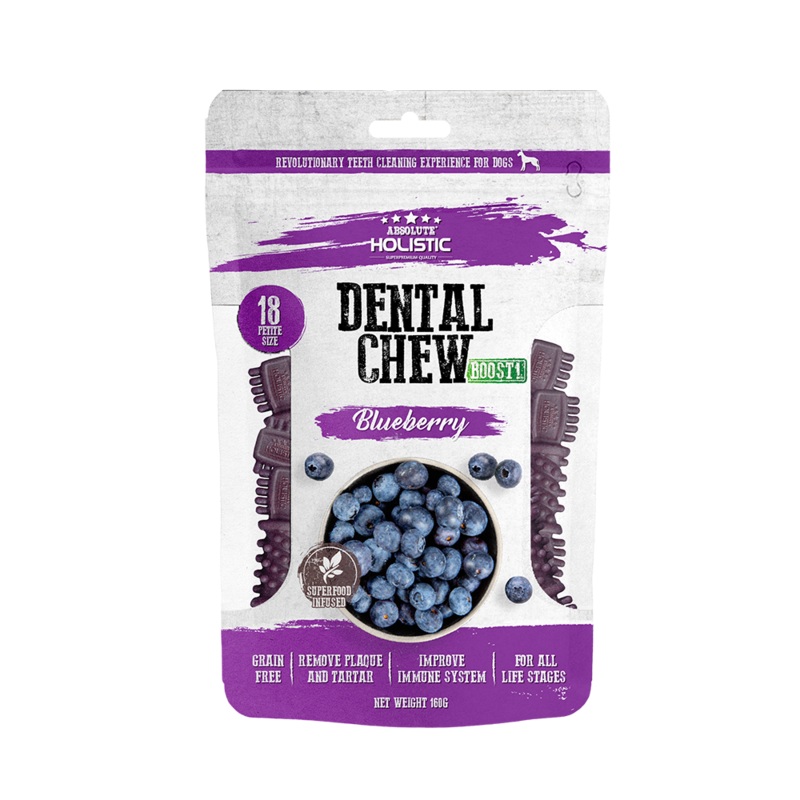 Absolute Holistic Dog Boost Dental Chew Blueberry 160g