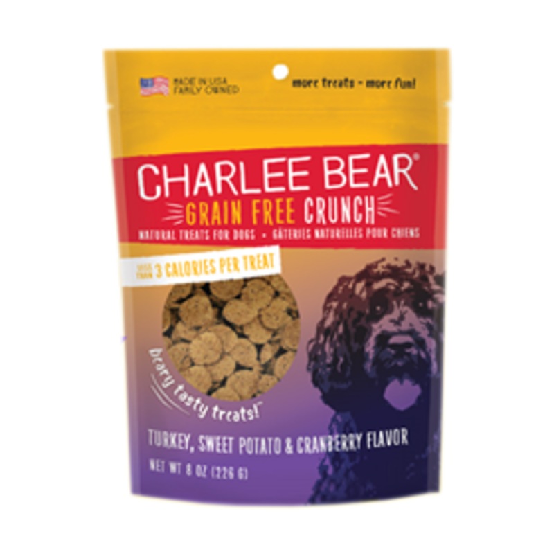 Charlee Bear Bear Crunch All Natural Grain Free Treat Turkey, Sweet Potato & Cranberry 8 oz.
