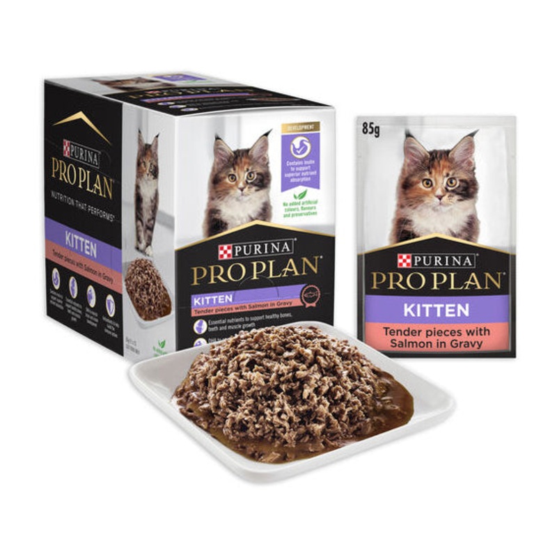 PRO PLAN Kitten Salmon in Gravy Wet Cat Food 85g x 12