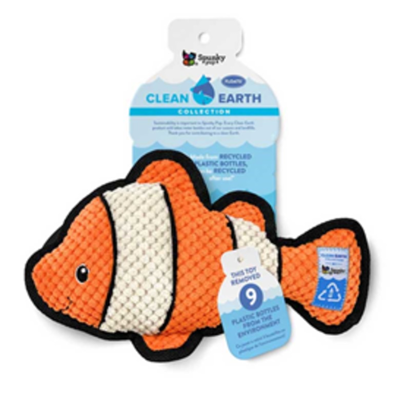 SpunkyPup Clean Earth Recycled Clownfish Toy