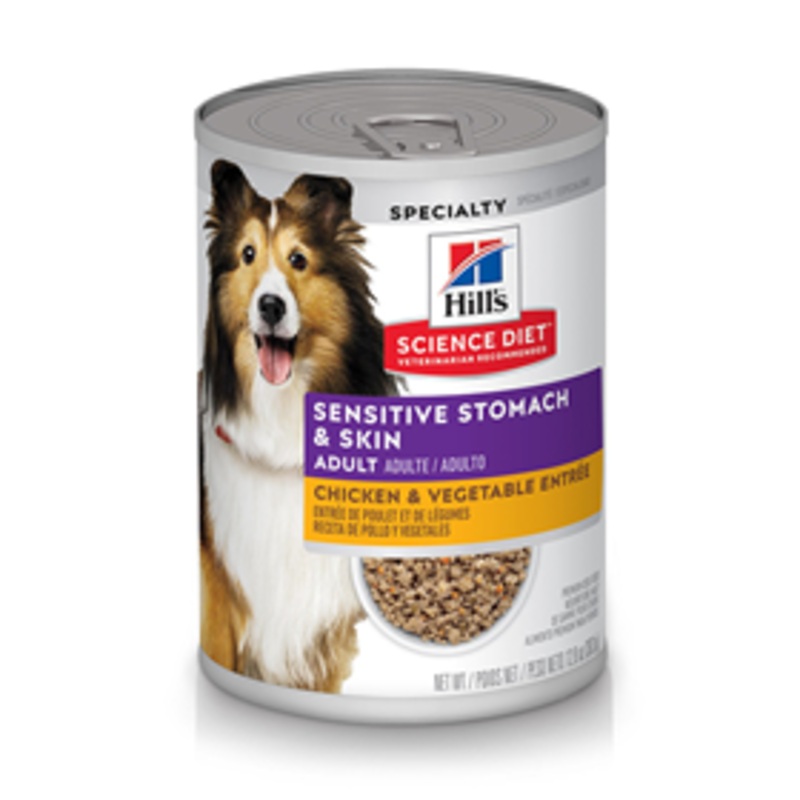 Hills Science Diet Adult Sensitive Stomach & Skin Chicken & Vegetable Entre Dog Food 12.8 oz