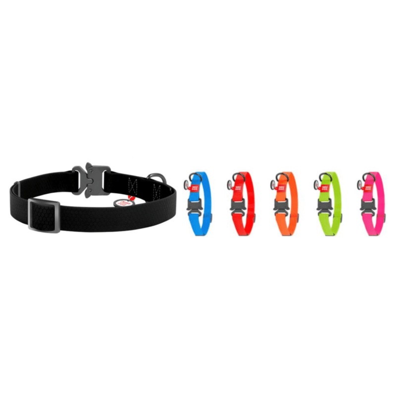 Waudog Waterproof Dog Collar with QR Passport and Metal Astex LARGE Length: 34-49cm / Width: 25mm