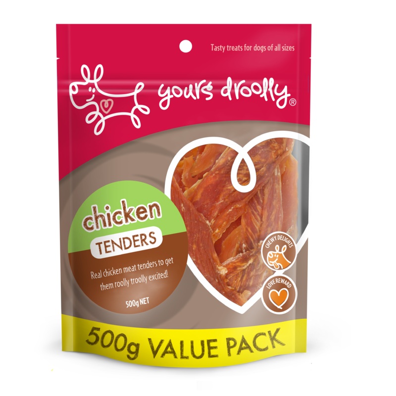 Yours Droolly Chicken Tenders Dog Treats 500g