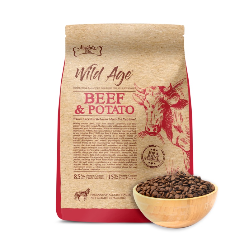 Absolute Bites Wild Age Dog Beef & Potato Complete & Balanced For All Life Stages 22lbs