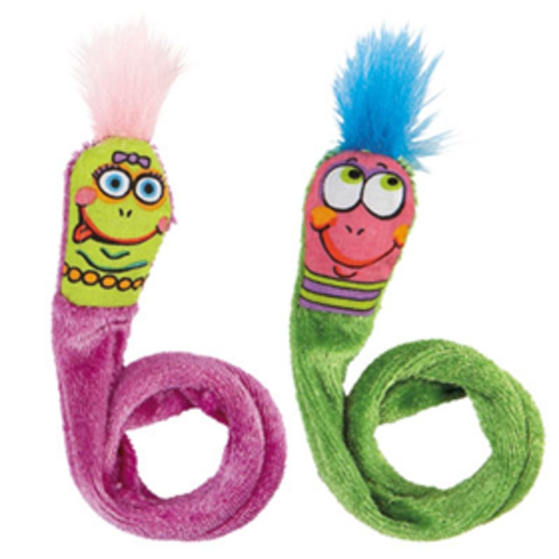 Petmate Fat Cat Kitty Hoots Assorted Springy Worms Catnip Cat Toys 2 pk