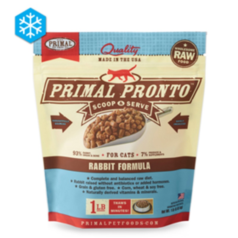 Primal Pronto Scoop & Serve Wholesome Raw Rabbit Formula for Cats 1 lb.