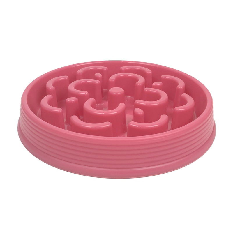 Barkley & Bella Slow Chow Feeder Dog Bowl Pink Medium