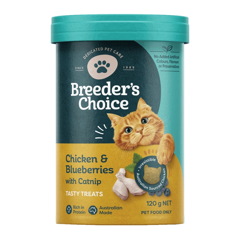 Breeder’s Choice Chicken & Blueberries with Catnip Cat Treats 120g