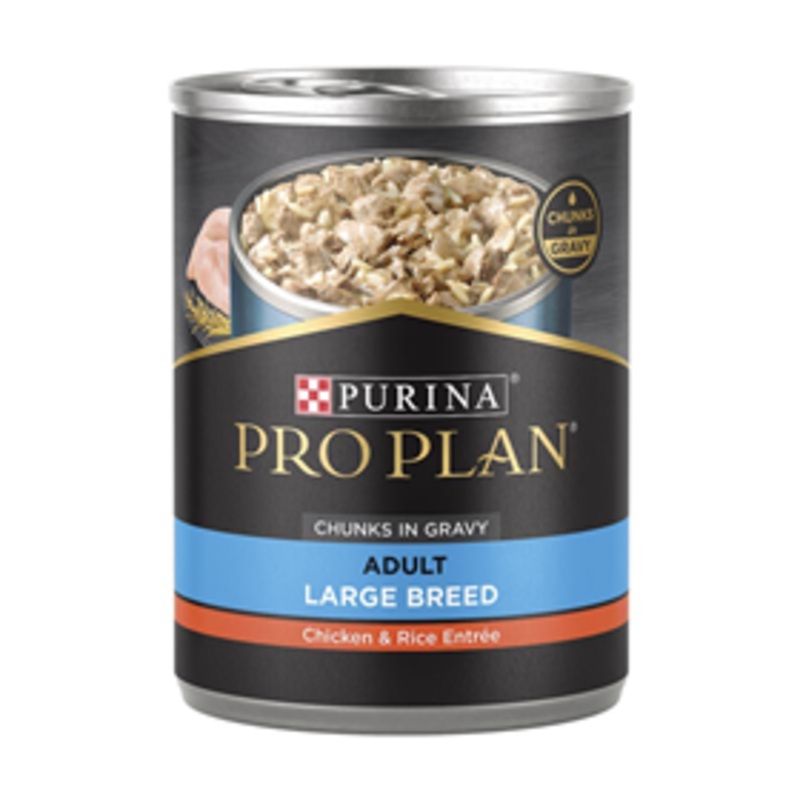 Purina Pro Plan Adult Large Breed Chicken & Rice Entree Chunks In Gravy Wet Dog Food 13 oz.