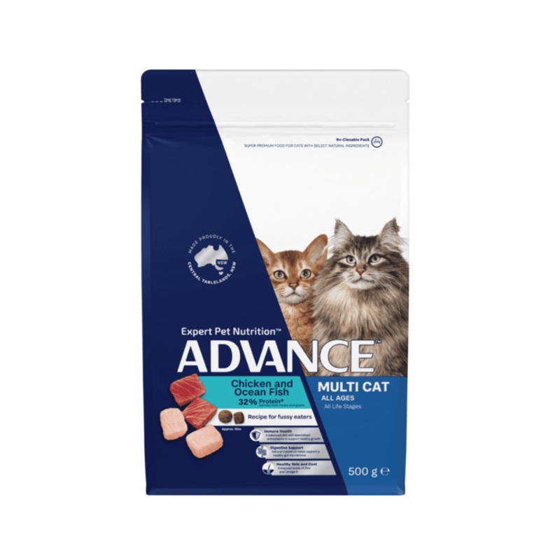 Advance Multi Cat Chicken and Ocean Fish All Ages Cat Dry Food
