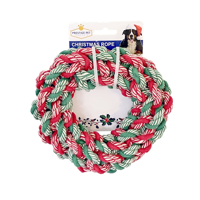 Christmas Wreath Rope Dog Toy|Small|Large