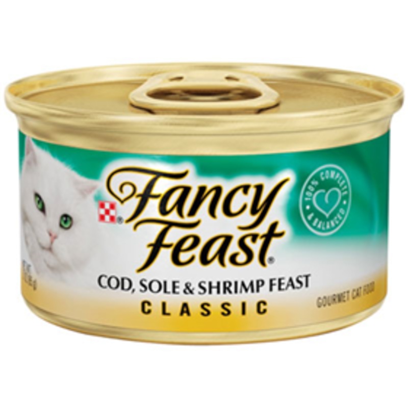 Fancy Feast Gourmet Cod, Sole & Shrimp Cat Food 3 oz.
