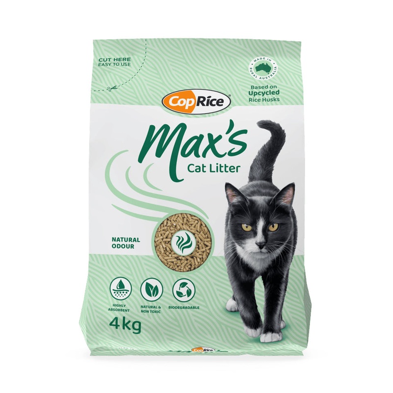 Maxs Rice Hull Pelleted Cat Litter