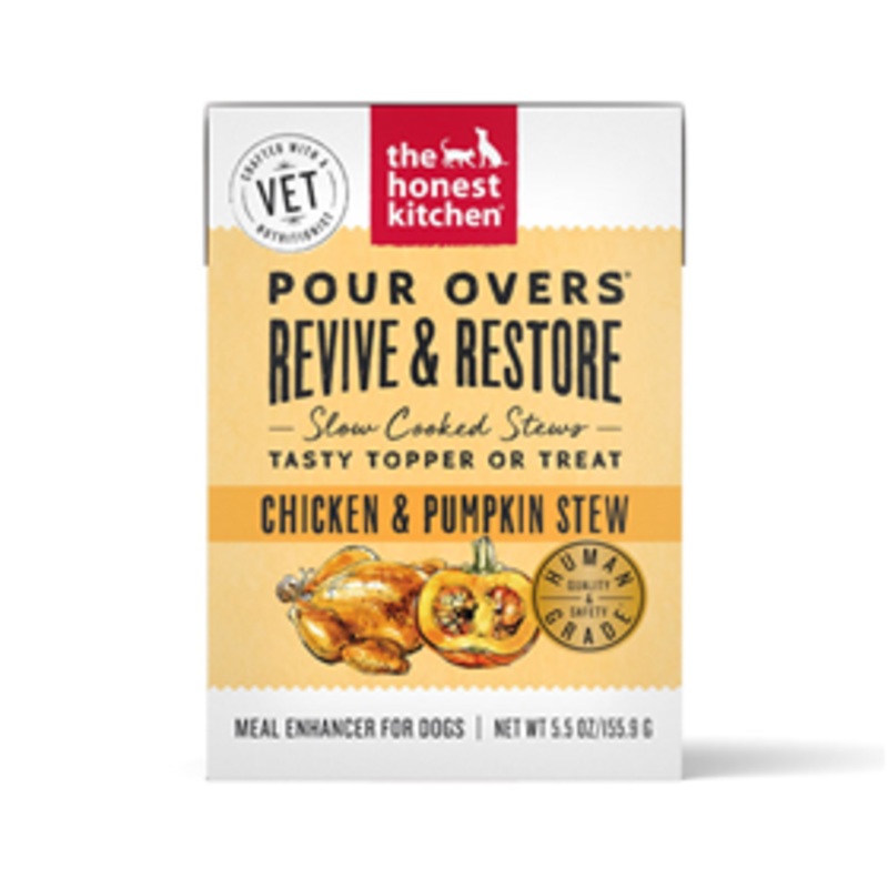 The Honest Kitchen Pour Overs Revive & Restore Chicken & Pumpkin Stew Meal Enhancer for Dogs 5.5 oz
